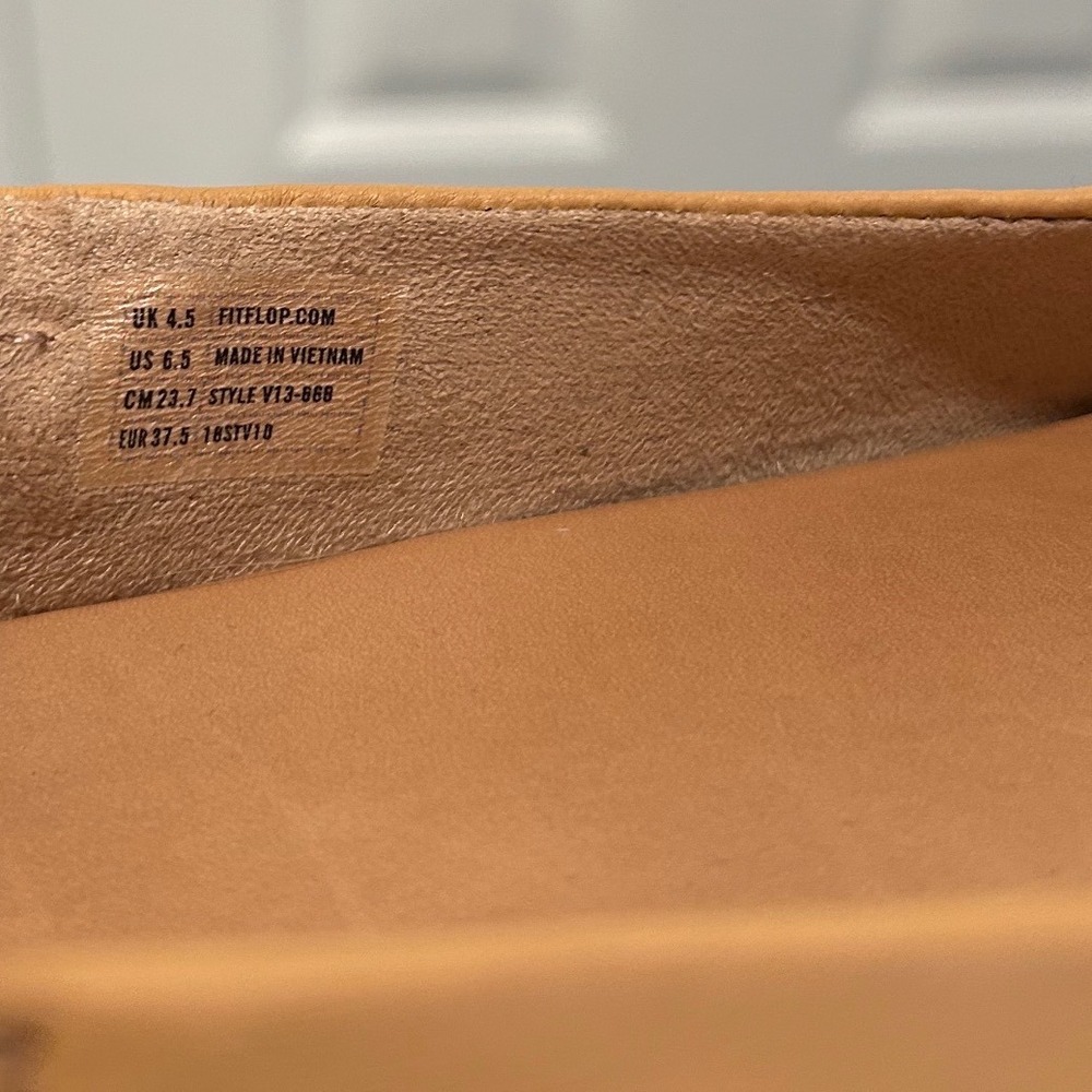 FitFlop Allegro Tan‎ Leather Knot Ballet Flats Duocomff V13-668 Womens 6.5 - Picture 4 of 4